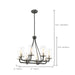 Chandelier Nuvo 60-6128 8 Light - Sherwood Chandelier - Iron Black with Brushed Nickel Accents Finish - Clear Glass - Lamps Included Nuvo