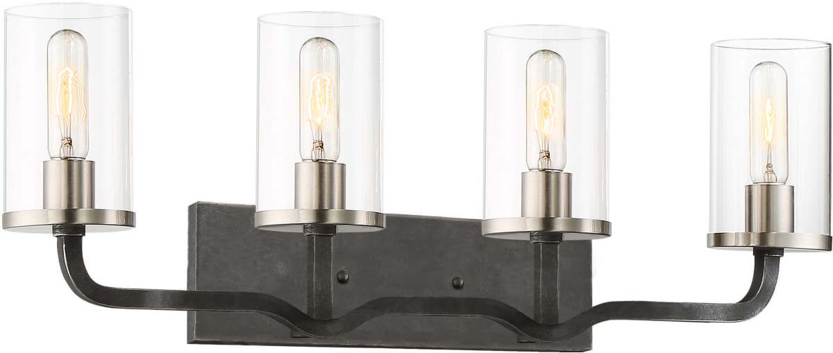 Vanity Nuvo 60-6129 Sherwood - 4 Light - Vanity - 32 in. - Iron Black with Brushed Nickel Accents Nuvo