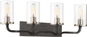 Vanity Nuvo 60-6129 Sherwood - 4 Light - Vanity - 32 in. - Iron Black with Brushed Nickel Accents Nuvo