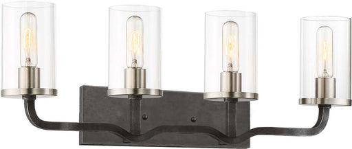 Vanity Nuvo 60-6129 Sherwood - 4 Light - Vanity - 32 in. - Iron Black with Brushed Nickel Accents Nuvo