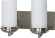 Vanity Nuvo 60-612 Polaris - 2 Light - 14 in. - Vanity with Satin Frosted Glass Shades - Brushed Nickel Finish Nuvo