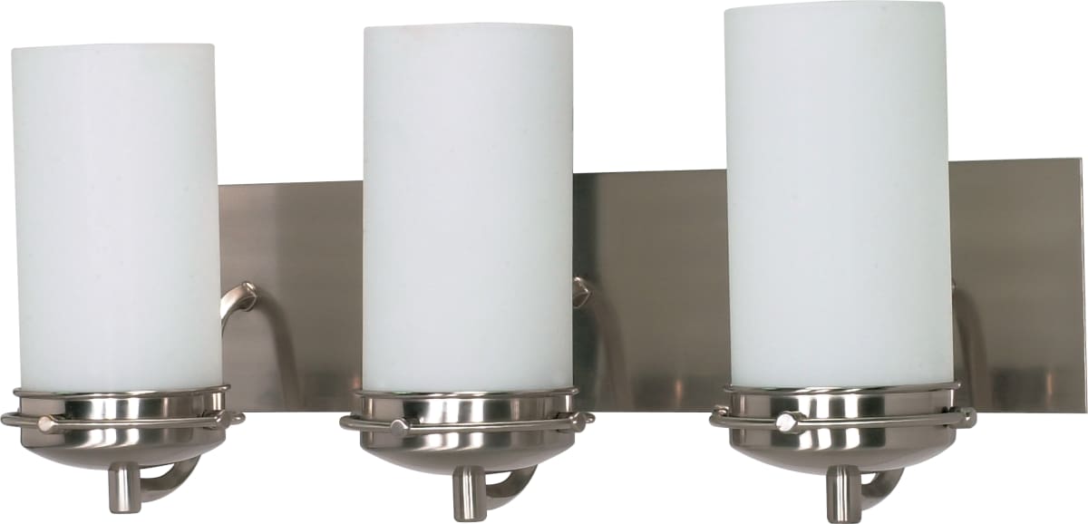 Vanity Nuvo 60-613 Polaris - 3 Light - 21 in. - Vanity with Satin Frosted Glass Shades - Brushed Nickel Finish Nuvo