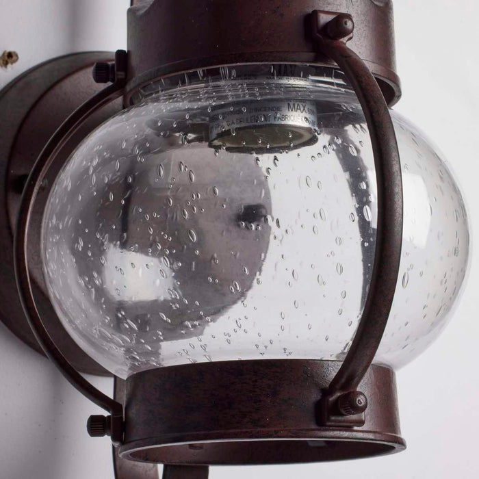 Wall Lantern Nuvo 60-631 1 Light - 11 in. - Wall Lantern - Onion Lantern with Clear Seed Glass - Old Bronze Finish Nuvo