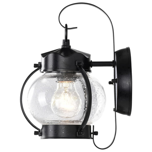Wall Lantern Nuvo 60-632 1 Light - 11 in. - Wall Lantern - Onion Lantern with Clear Seed Glass - Textured Black Finish Nuvo
