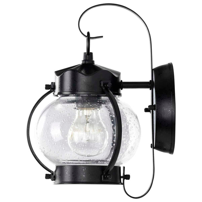 Wall Lantern Nuvo 60-632 1 Light - 11 in. - Wall Lantern - Onion Lantern with Clear Seed Glass - Textured Black Finish Nuvo