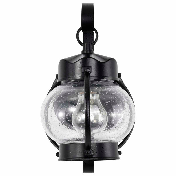 Wall Lantern Nuvo 60-632 1 Light - 11 in. - Wall Lantern - Onion Lantern with Clear Seed Glass - Textured Black Finish Nuvo