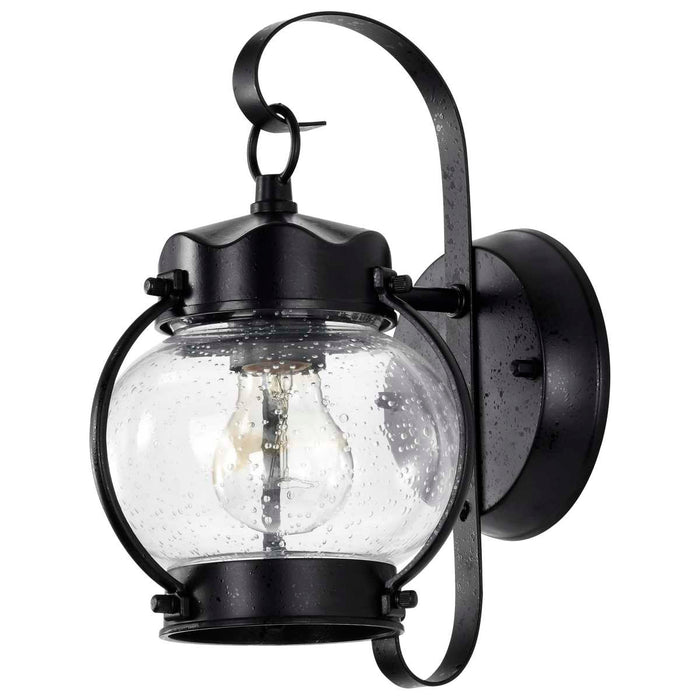 Wall Lantern Nuvo 60-632 1 Light - 11 in. - Wall Lantern - Onion Lantern with Clear Seed Glass - Textured Black Finish Nuvo