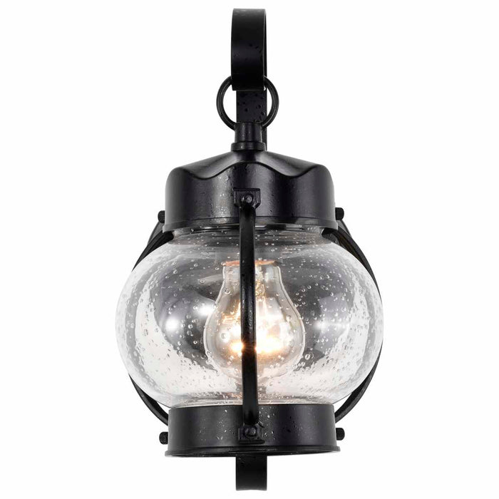 Wall Lantern Nuvo 60-632 1 Light - 11 in. - Wall Lantern - Onion Lantern with Clear Seed Glass - Textured Black Finish Nuvo