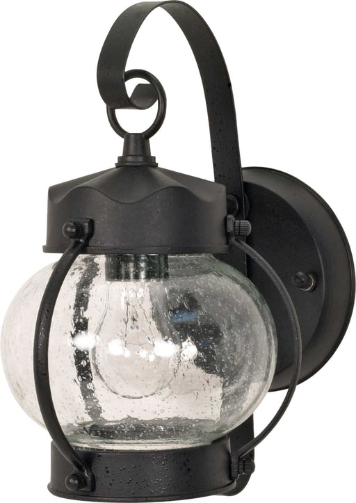 Wall Lantern Nuvo 60-632 1 Light - 11 in. - Wall Lantern - Onion Lantern with Clear Seed Glass - Textured Black Finish Nuvo