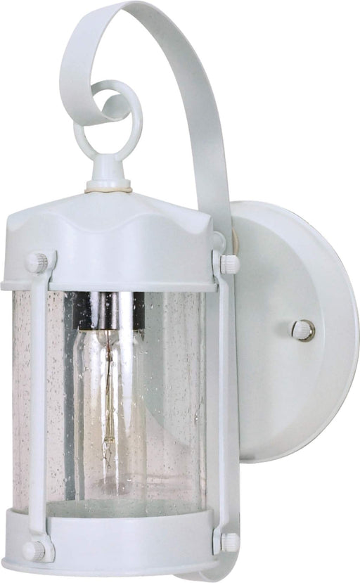 Wall Lantern Nuvo 60-633 1 Light - 11 in. - Wall Lantern - Piper Lantern with Clear Seed Glass - White Finish Nuvo