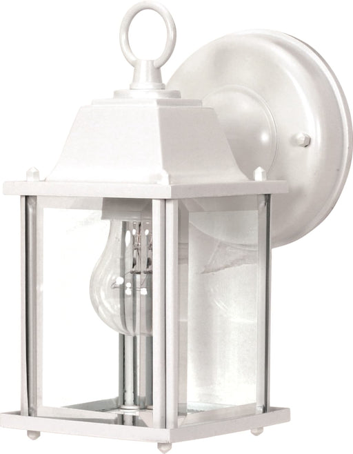 Wall Lantern Nuvo 60-636 1 Light - 9 in. - Wall Lantern - Cube Lantern with Clear Beveled Glass - White Finish Nuvo
