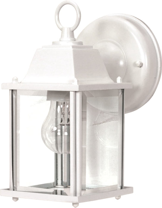 Wall Lantern Nuvo 60-636 1 Light - 9 in. - Wall Lantern - Cube Lantern with Clear Beveled Glass - White Finish Nuvo