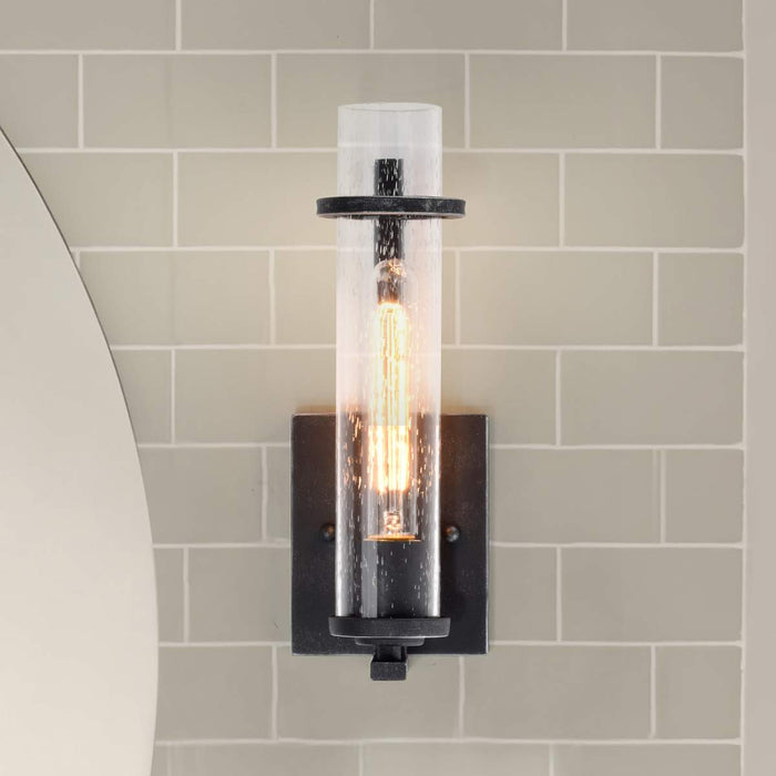 Vanity Nuvo 60-6381 Donzi - 1 Light - Vanity Fixture - Iron Black Finish Nuvo