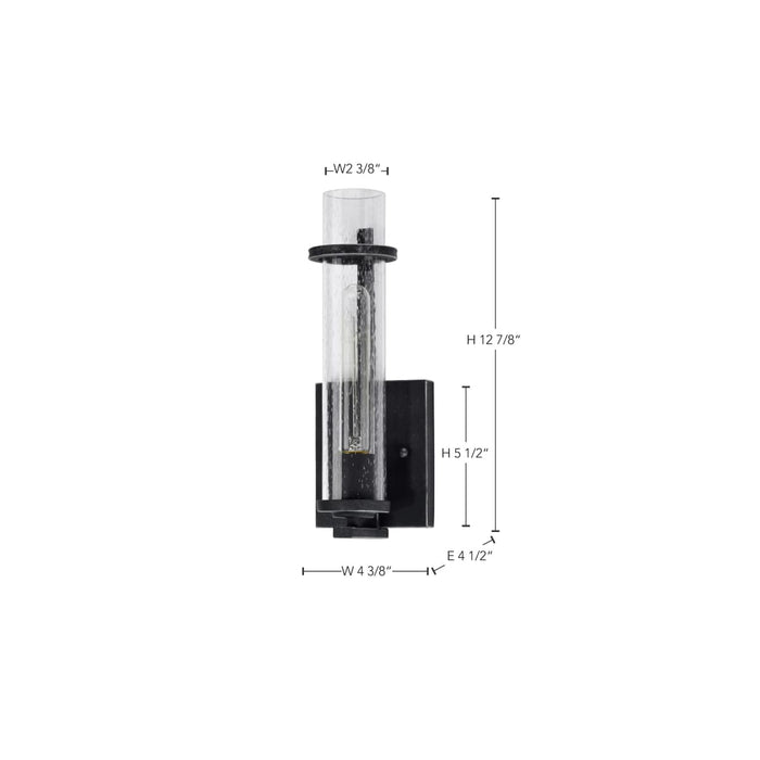Vanity Nuvo 60-6381 Donzi - 1 Light - Vanity Fixture - Iron Black Finish Nuvo