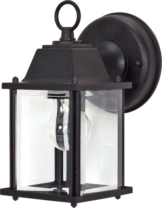 Wall Lantern Nuvo 60-638 1 Light - 9 in. - Wall Lantern - Cube Lantern with Clear Beveled Glass - Textured Black Finish Nuvo