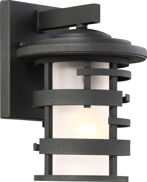 Wall Lantern Nuvo 60-6401 Lansing - 1 Light - 10 in. - Outdoor Wall Lantern with Etched Glass - Textured Black Finish Nuvo