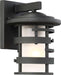 Wall Lantern Nuvo 60-6401 Lansing - 1 Light - 10 in. - Outdoor Wall Lantern with Etched Glass - Textured Black Finish Nuvo