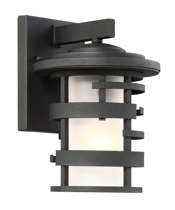 Wall Lantern Nuvo 60-6401 Lansing - 1 Light - 10 in. - Outdoor Wall Lantern with Etched Glass - Textured Black Finish Nuvo