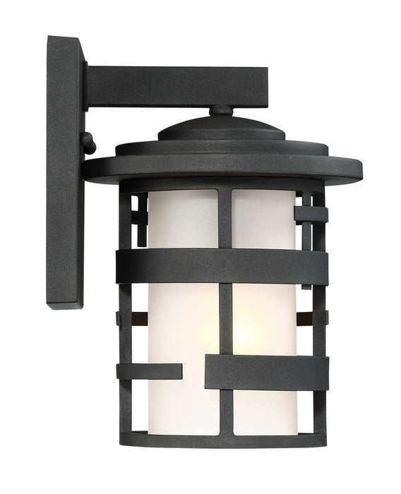 Wall Lantern Nuvo 60-6401 Lansing - 1 Light - 10 in. - Outdoor Wall Lantern with Etched Glass - Textured Black Finish Nuvo