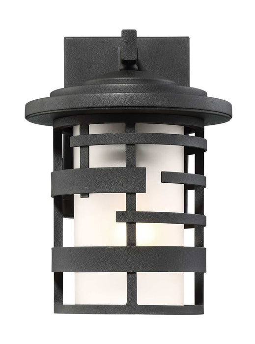 Wall Lantern Nuvo 60-6401 Lansing - 1 Light - 10 in. - Outdoor Wall Lantern with Etched Glass - Textured Black Finish Nuvo