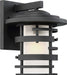 Wall Lantern Nuvo 60-6402 Lansing - 1 Light - 12 in. - Outdoor Wall Lantern with Etched Glass - Textured Black Finish Nuvo