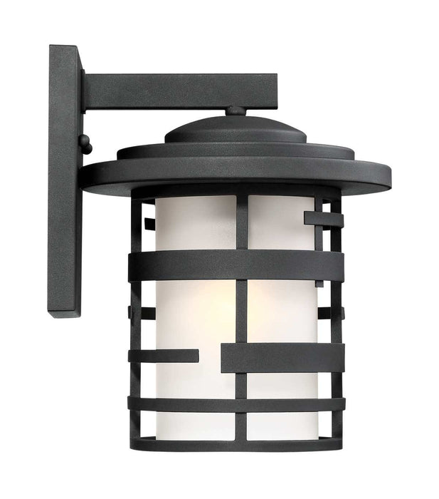 Wall Lantern Nuvo 60-6402 Lansing - 1 Light - 12 in. - Outdoor Wall Lantern with Etched Glass - Textured Black Finish Nuvo