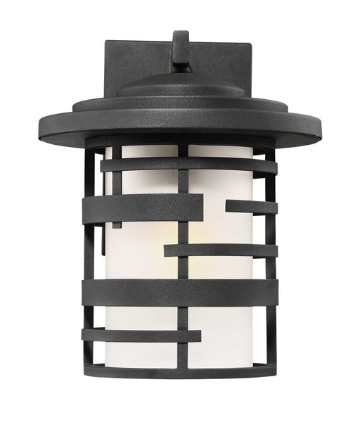 Wall Lantern Nuvo 60-6402 Lansing - 1 Light - 12 in. - Outdoor Wall Lantern with Etched Glass - Textured Black Finish Nuvo