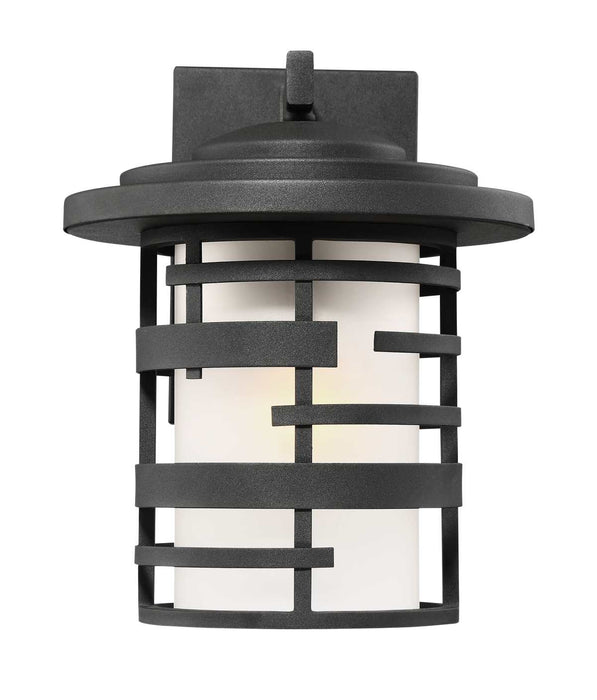 Wall Lantern Nuvo 60-6402 Lansing - 1 Light - 12 in. - Outdoor Wall Lantern with Etched Glass - Textured Black Finish Nuvo