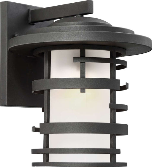 Wall Lantern Nuvo 60-6403 Lansing - 1 Light - 14 in. - Outdoor Wall Lantern with Etched Glass - Textured Black Finish Nuvo