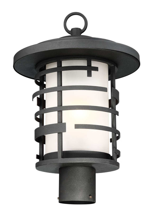 Post Lantern Nuvo 60-6406 Lansing - 1 Light - Outdoor Post Lantern with Etched Glass - Textured Black Finish Nuvo