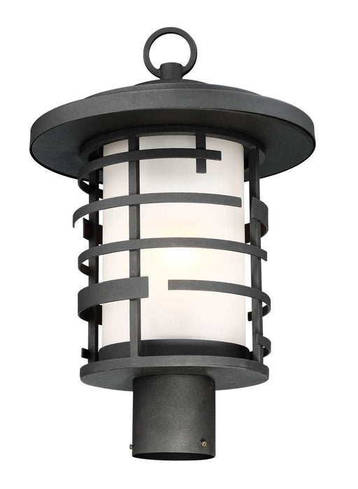 Post Lantern Nuvo 60-6406 Lansing - 1 Light - Outdoor Post Lantern with Etched Glass - Textured Black Finish Nuvo