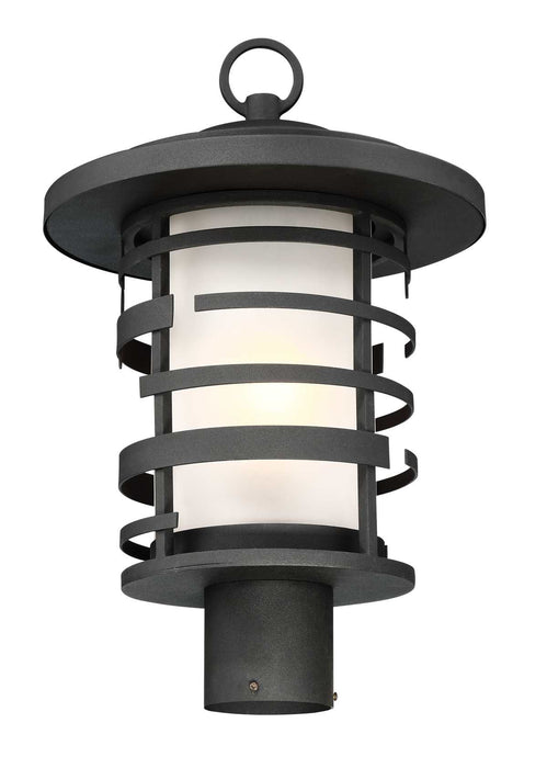 Post Lantern Nuvo 60-6406 Lansing - 1 Light - Outdoor Post Lantern with Etched Glass - Textured Black Finish Nuvo