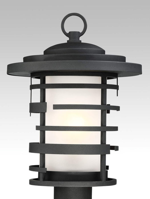 Post Lantern Nuvo 60-6406 Lansing - 1 Light - Outdoor Post Lantern with Etched Glass - Textured Black Finish Nuvo