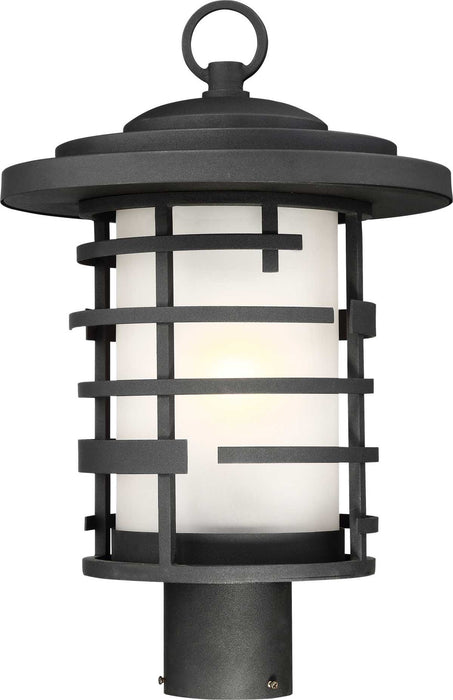 Post Lantern Nuvo 60-6406 Lansing - 1 Light - Outdoor Post Lantern with Etched Glass - Textured Black Finish Nuvo