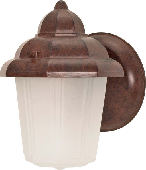 Wall Lantern Nuvo 60-640 1 Light - 9 in. - Wall Lantern - Hood Lantern with Satin Frosted Glass - Old Bronze Finish Nuvo