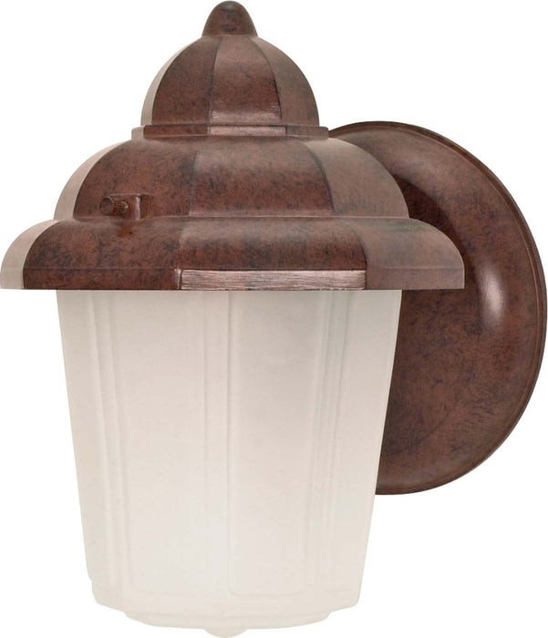Wall Lantern Nuvo 60-640 1 Light - 9 in. - Wall Lantern - Hood Lantern with Satin Frosted Glass - Old Bronze Finish Nuvo