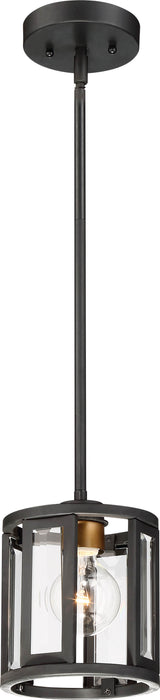 Mini Pendant Nuvo 60-6412 Payne - 1 Light - Mini Pendant with Clear Beveled Glass - Midnight Bronze Finish Nuvo