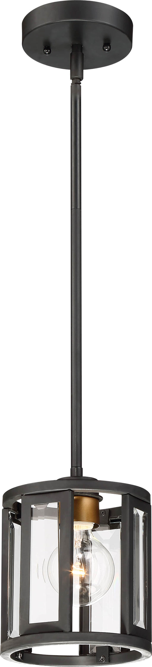 Mini Pendant Nuvo 60-6412 Payne - 1 Light - Mini Pendant with Clear Beveled Glass - Midnight Bronze Finish Nuvo