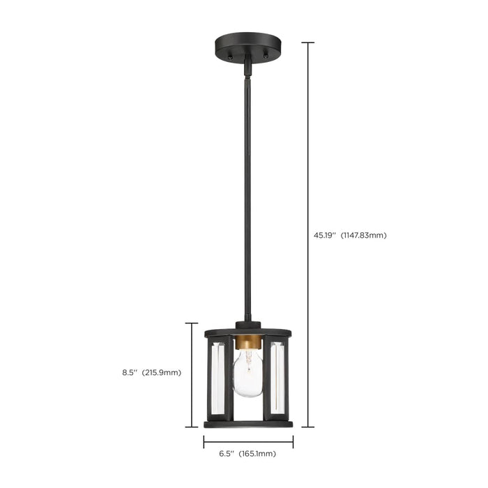 Mini Pendant Nuvo 60-6412 Payne - 1 Light - Mini Pendant with Clear Beveled Glass - Midnight Bronze Finish Nuvo