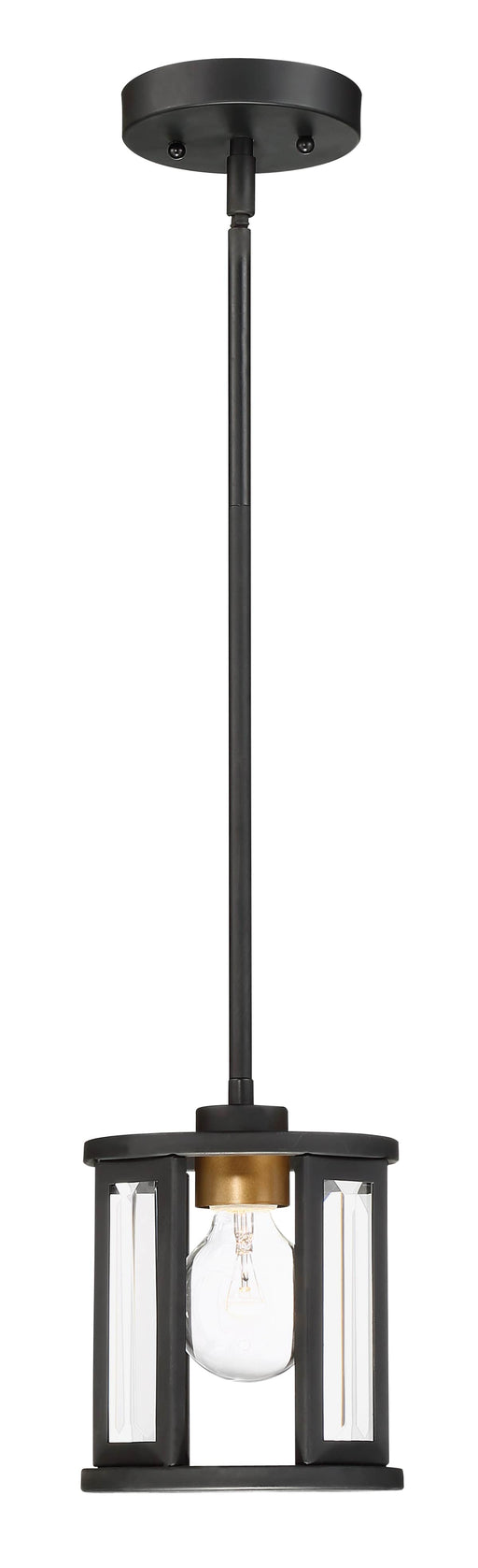 Mini Pendant Nuvo 60-6412 Payne - 1 Light - Mini Pendant with Clear Beveled Glass - Midnight Bronze Finish Nuvo