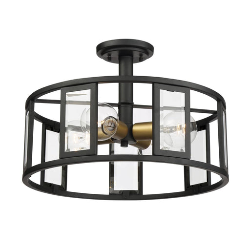 Semi Flush Nuvo 60-6413 Payne - 4 Light - Semi-Flush with Clear Beveled Glass - Midnight Bronze Finish Nuvo
