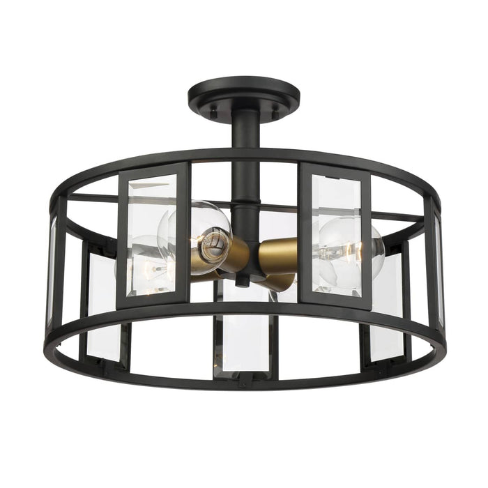 Semi Flush Nuvo 60-6413 Payne - 4 Light - Semi-Flush with Clear Beveled Glass - Midnight Bronze Finish Nuvo