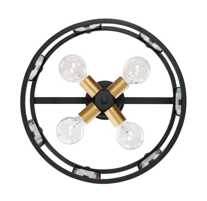 Semi Flush Nuvo 60-6413 Payne - 4 Light - Semi-Flush with Clear Beveled Glass - Midnight Bronze Finish Nuvo