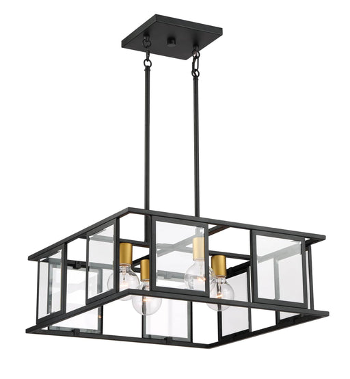 Pendant Nuvo 60-6414 Payne - 4 Light - Pendant with Clear Beveled Glass - Midnight Bronze Finish Nuvo