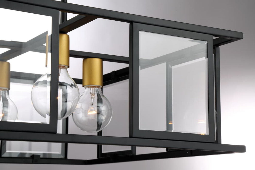 Pendant Nuvo 60-6414 Payne - 4 Light - Pendant with Clear Beveled Glass - Midnight Bronze Finish Nuvo