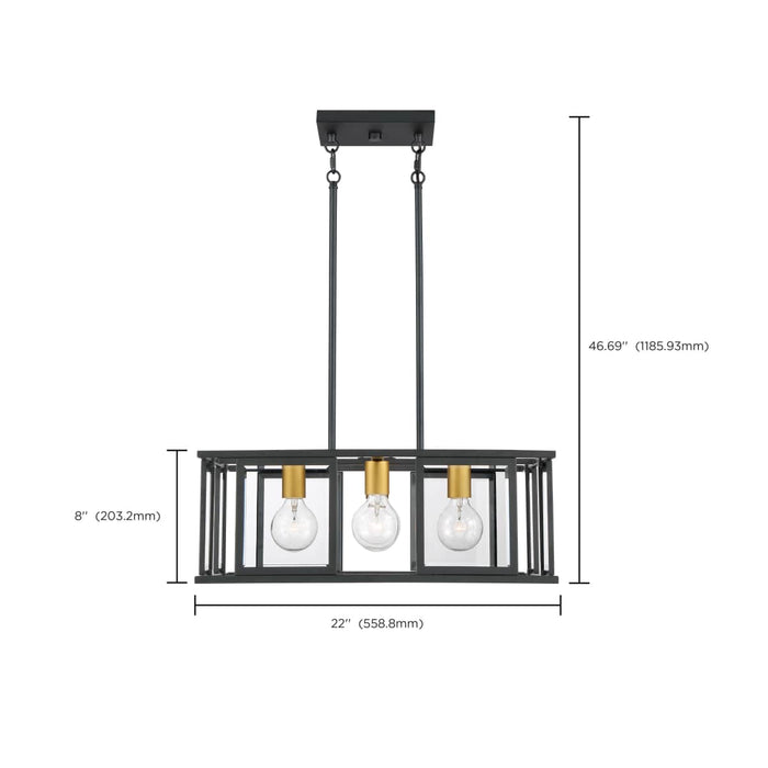 Pendant Nuvo 60-6414 Payne - 4 Light - Pendant with Clear Beveled Glass - Midnight Bronze Finish Nuvo