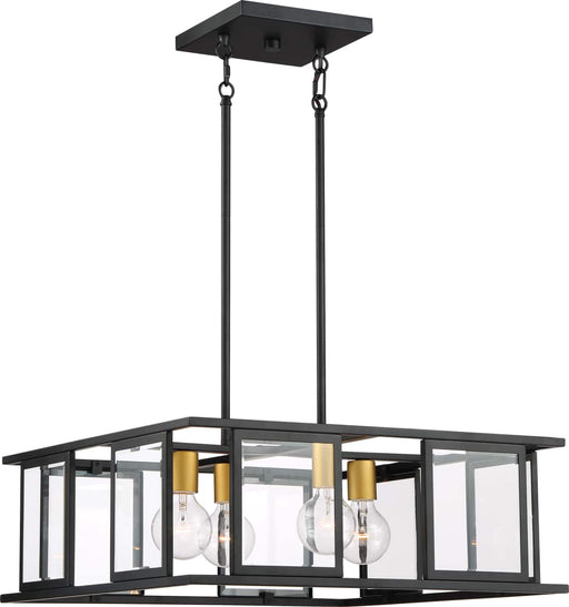 Pendant Nuvo 60-6414 Payne - 4 Light - Pendant with Clear Beveled Glass - Midnight Bronze Finish Nuvo