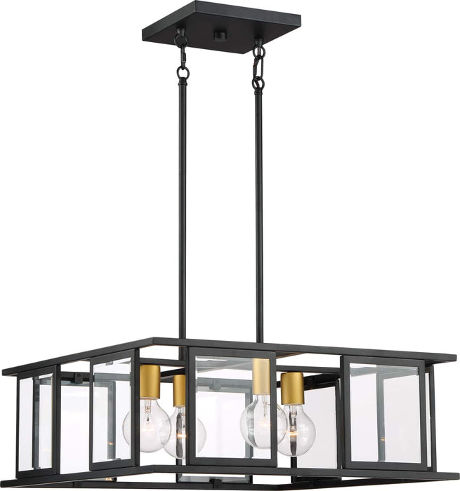 Pendant Nuvo 60-6414 Payne - 4 Light - Pendant with Clear Beveled Glass - Midnight Bronze Finish Nuvo
