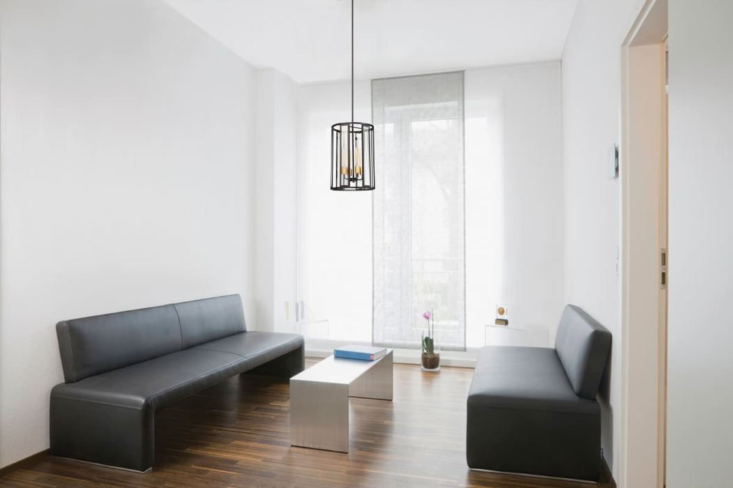 Pendant Nuvo 60-6415 Payne - 4 Light - Foyer Pendant with Clear Beveled Glass - Midnight Bronze Finish Nuvo