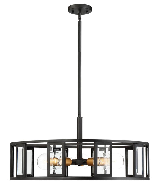 Pendant Nuvo 60-6416 Payne - 5 Light - Pendant with Clear Beveled Glass - Midnight Bronze Finish Nuvo